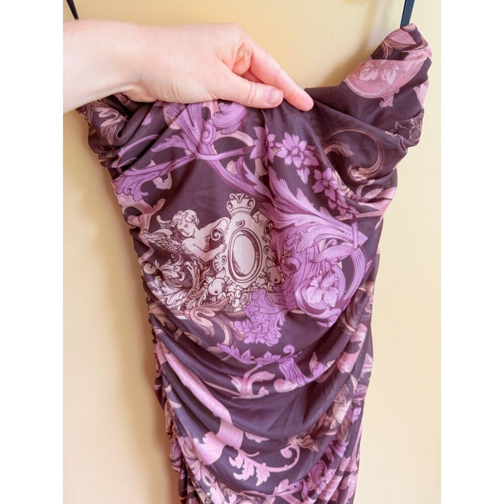Windsor Angelic Beauty Strapless Mesh Midi Dress Baroque Size L - Picture 3 of 7